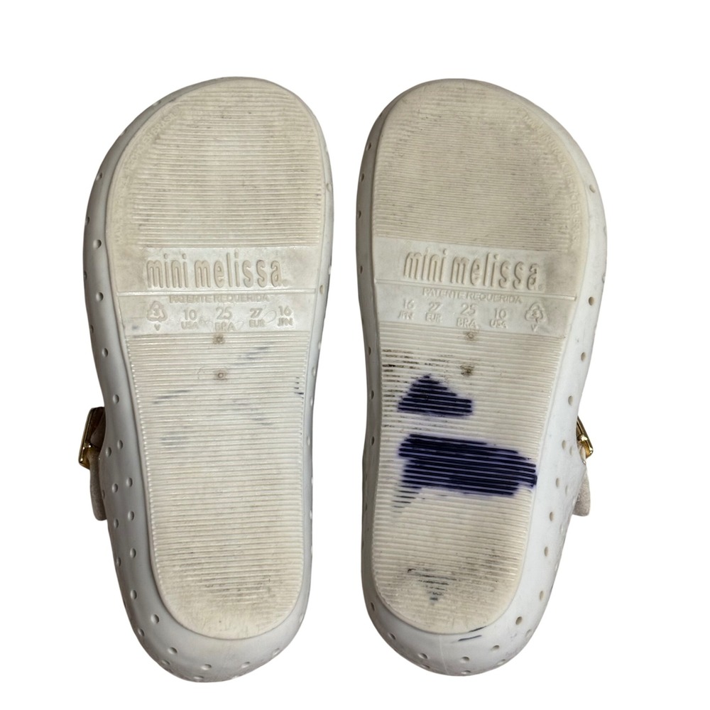 Mini Melissa Apple Mary Jane Jelly Shoes Cream Red‎ White Buckle Flats Fruit 10 - Picture 7 of 8